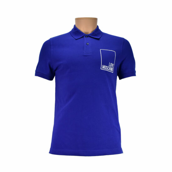 MOSCHINO Polo Box Logo Blue Y53 Men