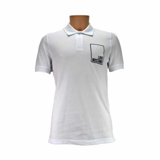 MOSCHINO Polo Box Logo White A00 Men