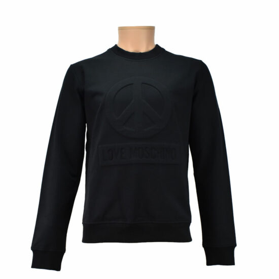 MOSCHINO Sweatshirt Logo Embossed Black C74 Men
