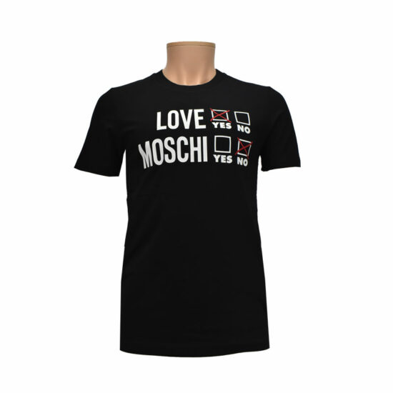 MOSCHINO T-shirt Check Box Black C74 Men