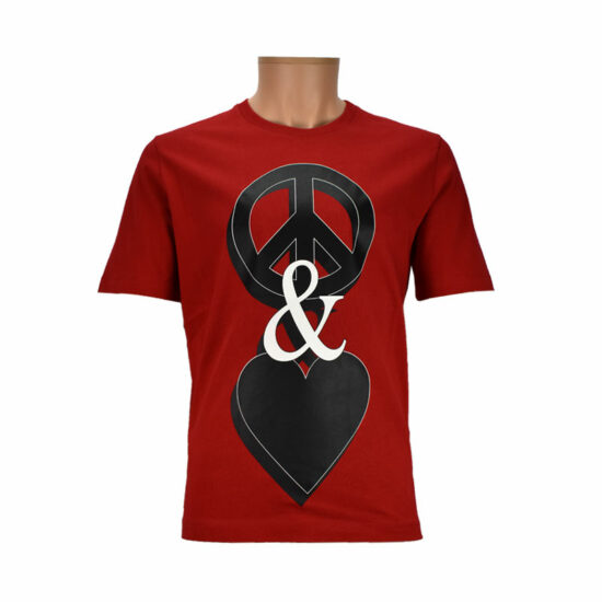 MOSCHINO T-shirt Peace & Love Red O99 Men