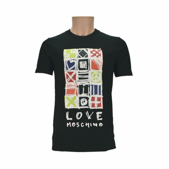 MOSCHINO T-shirt Squares Black C74 Men